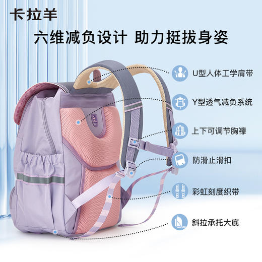 卡拉羊中学生24L六维防下坠减负剑桥包 发光少年 CX5068 商品图3