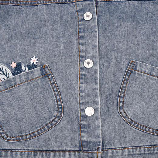 棉果果春季新品商场同款女童花边翻领甜美牛仔外套M122100225074 商品图4