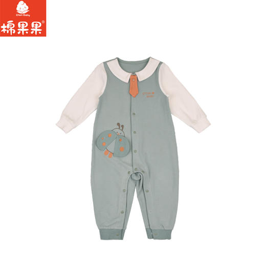 棉果果春季新品商场同款男童撞色拼接卡通纯棉假两件对开连体衣M112722225131 商品图1