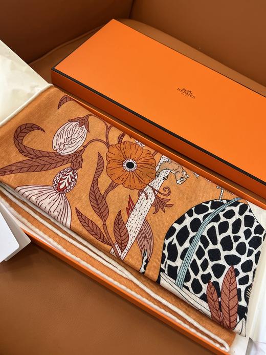 爱马仕的 [珍奇乐园],丝羊绒方巾（TL） 商品图1