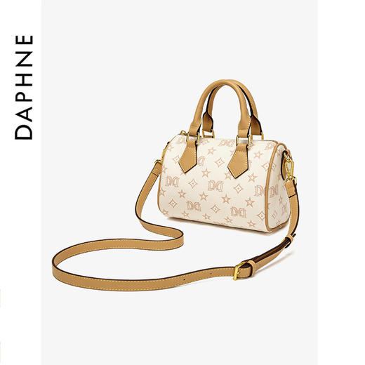 【达芙妮】百搭印花时尚女士单斜挎枕头包DFN10243白色 商品图5