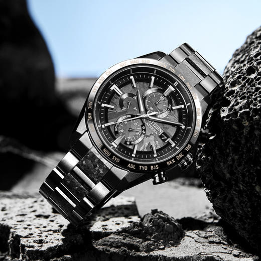 CITIZEN西铁城限量款光动能电波舒博™钛酷黑时尚男表AT8287-62E 商品图3