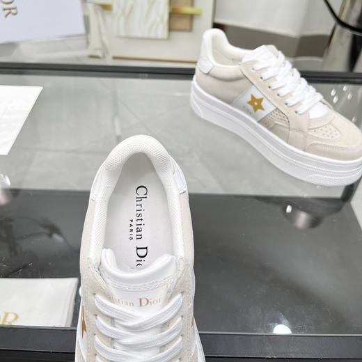 DIOR迪奥 Star 牛皮革 圆头系带 低帮 板鞋 女款 浅米色（HC） 商品图3