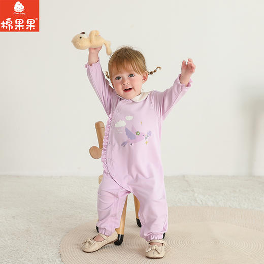 棉果果春季新品商场同款女童纯棉偏襟连体衣M122720225098 商品图0