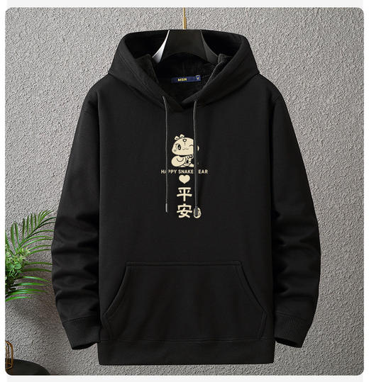 【11款可选】【加绒】【新款DAL】大依优型大码新年主题款加绒连帽卫衣加肥加大宽松大码男装休闲潮牌 商品图7