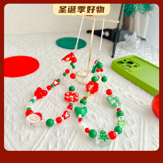 圣诞节手工串珠手机链 情侣百搭挂绳手机防丢绳礼物 商品图0