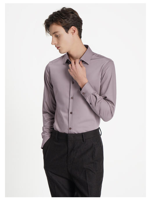 callisto粉色聚酯纤维混纺长袖衬衫 商品图2