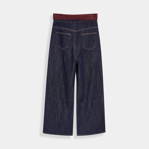 IEF/爱依服2025 冬季 时尚垂感撞色设计百搭牛仔显瘦阔腿裤DZ40399 商品图1