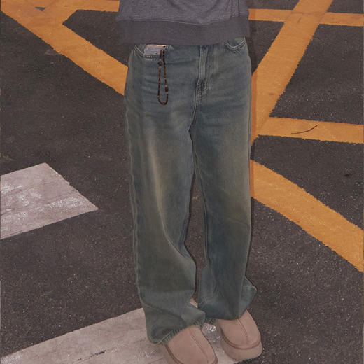 【顺丰包邮】41246 洛诗琳秋冬新款复古蓝锥形阔腿牛仔裤女58265 商品图1