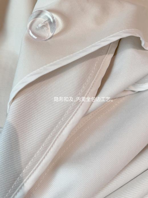 "论一件风衣的含金量 " 内里全包边抗皱工艺一流天丝棉双排扣风衣 茶白色 商品图7