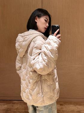 驴家 杏色满身绗绣花棉服外套（JN）