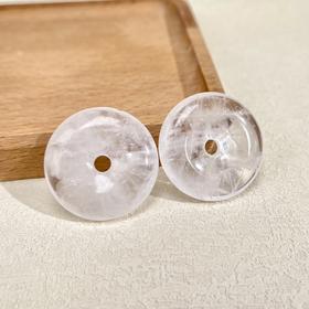 水晶白幽灵平安扣