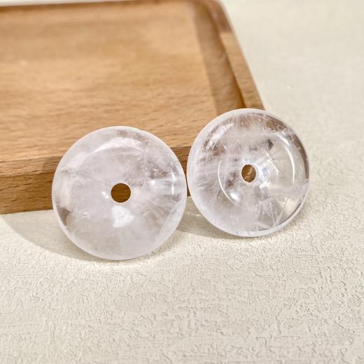 水晶白幽灵平安扣 商品图0