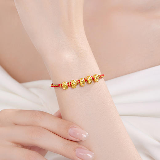 【平安喜乐 祥瑞圆满】六鑫珠宝 黄金999足金五福蛇·手链 商品图2