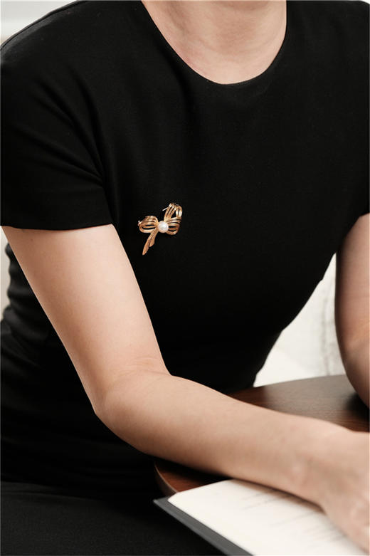 丝带结 珍珠胸针 商品图4