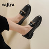 Safiya/索菲娅2025春学院风深口粗跟金属扣百搭休闲英伦乐福鞋SFD1112143 商品缩略图3