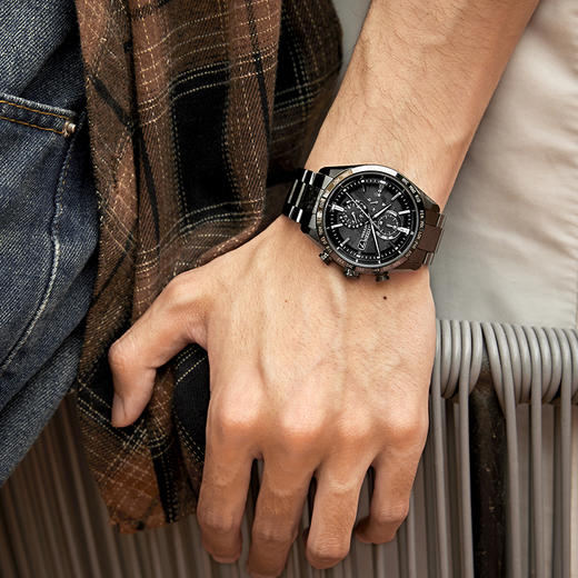 CITIZEN西铁城限量款光动能电波舒博™钛酷黑时尚男表AT8287-62E 商品图4