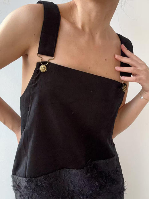 jamproof | 丝麻海草背带裙 [ 黑 ] 商品图3