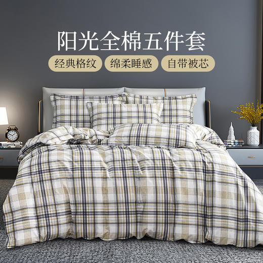 雅芳婷床笠款长绒棉五件套薄被子四件套空调被夏凉被专柜同款 商品图0