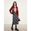 【专属特价】熙世界英伦风复古格子毛呢半身裙2025冬季新款中长包臀直筒裙子 商品缩略图2