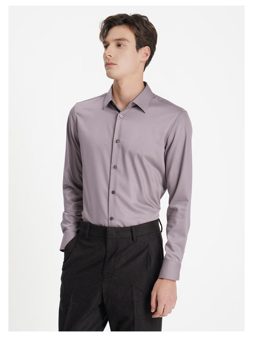 callisto粉色聚酯纤维混纺长袖衬衫 商品图3