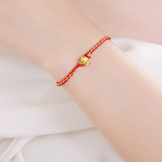 【平安喜乐 祥瑞圆满】六鑫珠宝 黄金999足金五福蛇·手链 商品图4