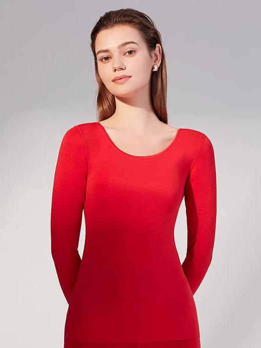 安莉芳冬季薄款圆领暖肤衣上装女士舒适修身打底衫暖肤衣ED00237 商品图0