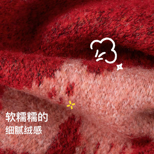 likeuu儿童红色扑扑鸟围巾帽子披肩锦鲤女童本命年新年 商品图6