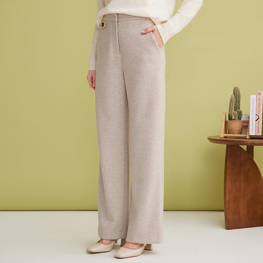 EITIE爱特爱时尚高腰显瘦百搭直筒休闲裤冬季新款D2405413  商品图3