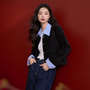 设计感拼接可拆卸条纹衣领假两件外套女通勤风上衣V0250015 商品缩略图4