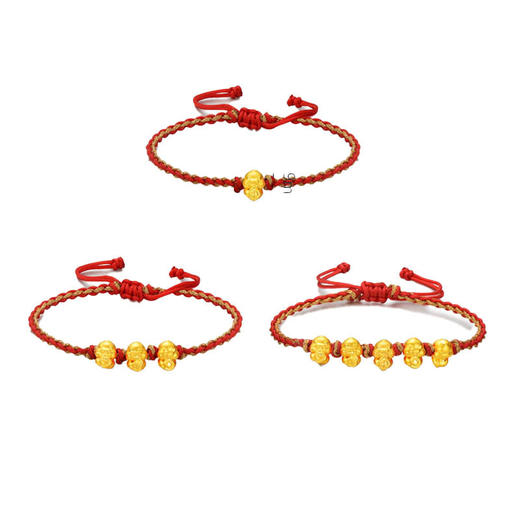 【平安喜乐 祥瑞圆满】六鑫珠宝 黄金999足金五福蛇·手链 商品图5