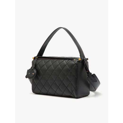 【达芙妮】小香风时尚菱格单肩斜跨枕头包DFN10194黑色 商品图2