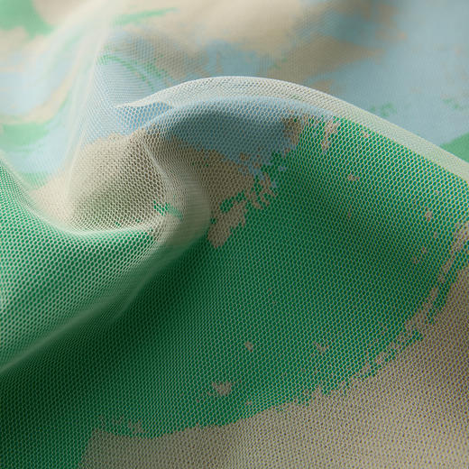 谜底连帽卫衣长袖女2025春新品双层拼接网纱设计感印花251MV0120 商品图3