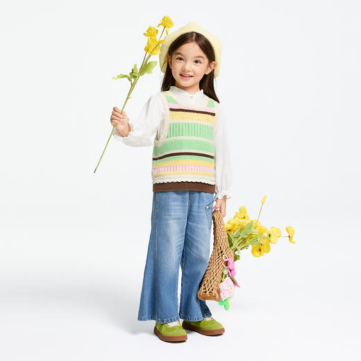 女童全腰牛仔长裤春季新款安奈儿童装实体店同款XG516560 商品图3