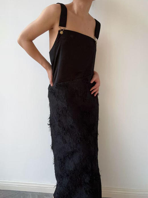 jamproof | 丝麻海草背带裙 [ 黑 ] 商品图2