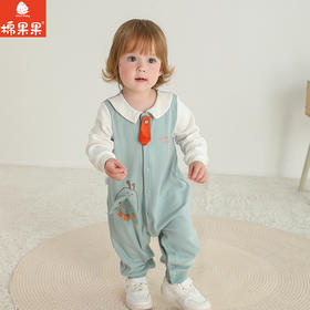 棉果果春季新品商场同款男童撞色拼接卡通纯棉假两件对开连体衣M112722225131