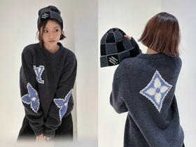 驴家 灰蓝大提花毛衣（JN）