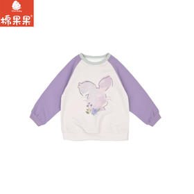 棉果果春季新品商场同款女童撞色拼接小毛圈圆领套头卫衣M122180225090