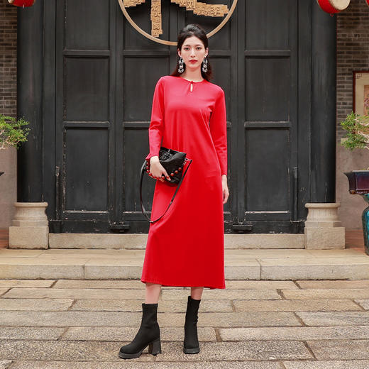 太平盘扣纯色连衣裙 | 黑色百搭经典 红色亮色显白 | 现货加急发 商品图4