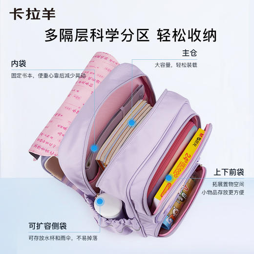 卡拉羊中学生24L六维防下坠减负剑桥包 发光少年 CX5068 商品图6
