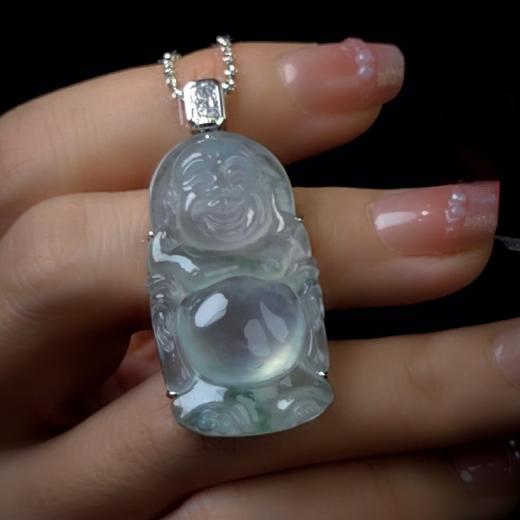 玻璃种翡翠站弥勒 商品图2