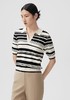 朗姿条纹POLO衫套头针织衫LCEK05KPR451W11 商品缩略图1