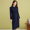 EITIE爱特爱气质高级感A字显瘦收腰纯色连衣裙冬季新款D2407411 商品缩略图1