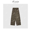 PanYiXiu/潘依绣100%棉加厚磨绒豹纹高级感直筒牛仔裤D6738 商品缩略图1