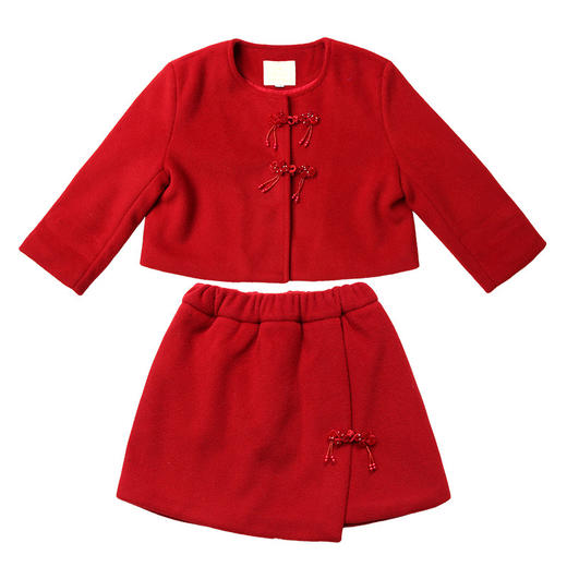 【立体制版，不挑身材】女童国风套装 秋冬新款儿童冬装 夹棉加厚新年红色中式拜年服-QQ 商品图4