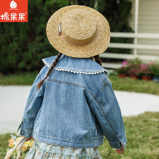 棉果果春季新品商场同款女童花边翻领甜美牛仔外套M122100225074 商品图2