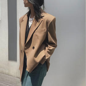 【顺丰包邮】40013 洛诗琳秋冬新款美式设计感两粒扣A字休闲西装女618