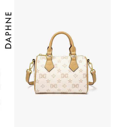 【达芙妮】百搭印花时尚女士单斜挎枕头包DFN10243白色 商品图1