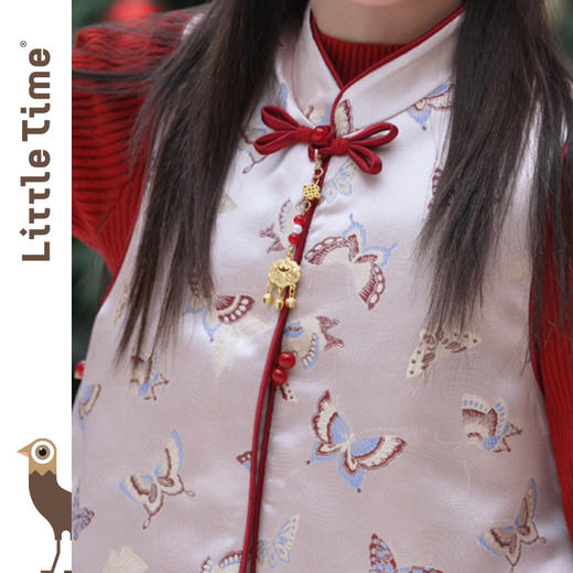 littletime中国风女童套装秋冬红色汉服新中式年服三件套 商品图2