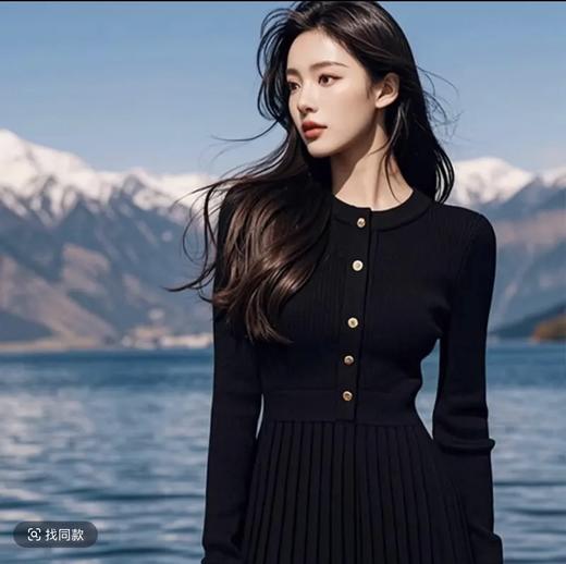 【特殊价】奢姿2024年冬季新款大码女装圆领休闲裙子胖妹妹针织假两件连衣裙9844827549 商品图1